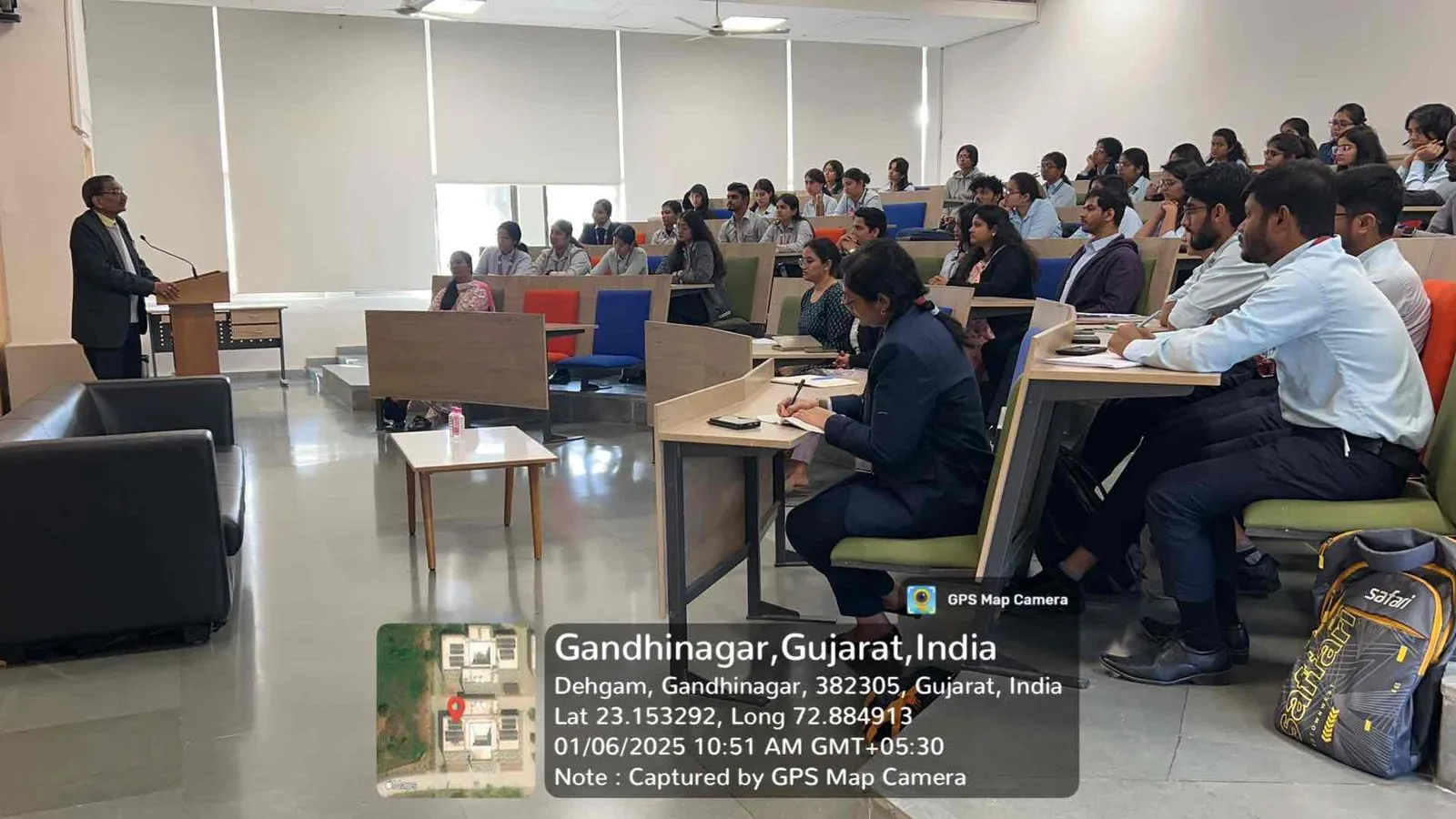Dr. J.R. Gaur Sitting in Class Room
